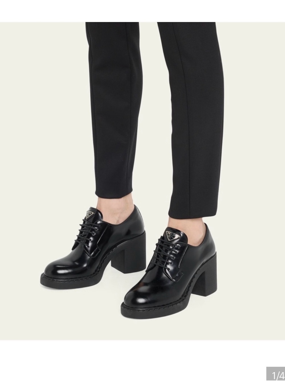 Prada Black Patent Leather Lace-Up Derby Shoes
41.5